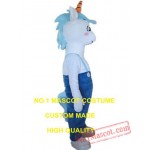 White Unicorn Mascot Costume