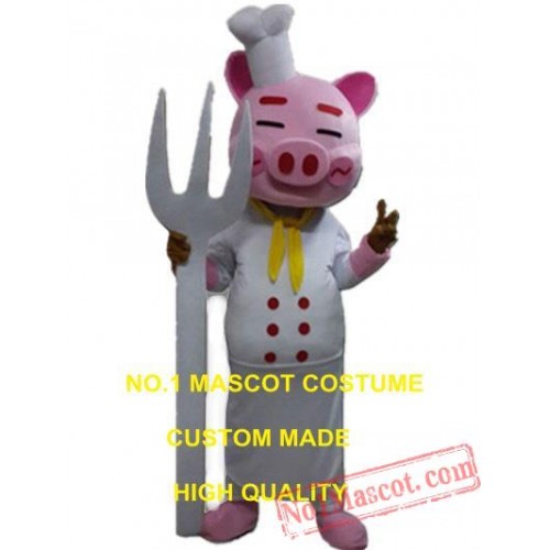 Pig Chef Mascot Costume