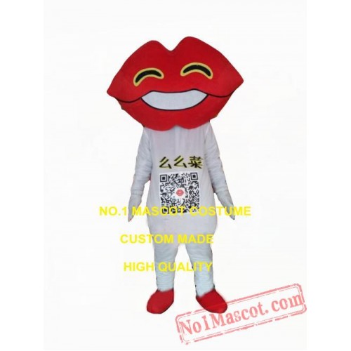 Red Mouth Lips Mascot Costume