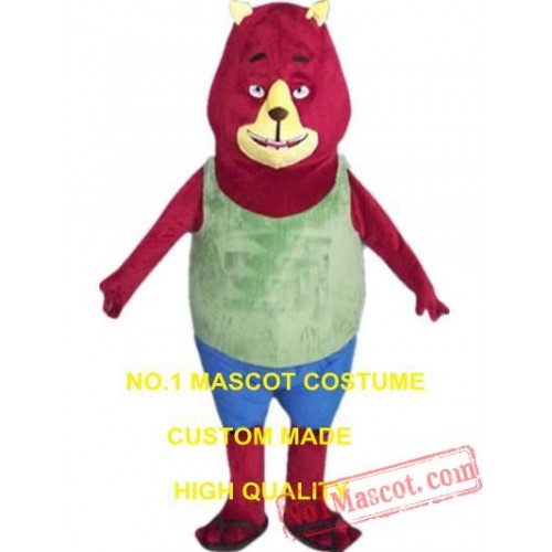 Red Bear Mascot Costume