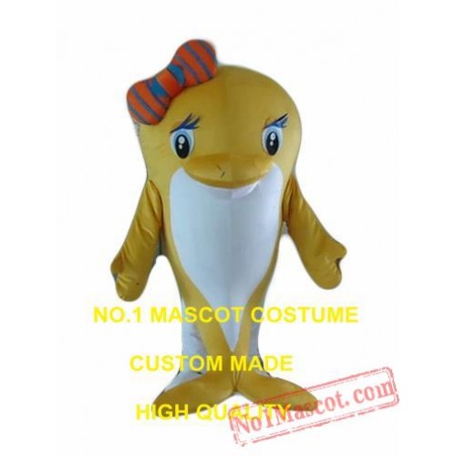 Brown Dolphin Mascot Costume