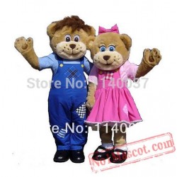 2Pcs Farm Bears Mascot Costume