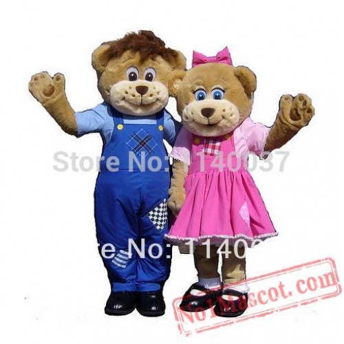 2Pcs Farm Bears Mascot Costume