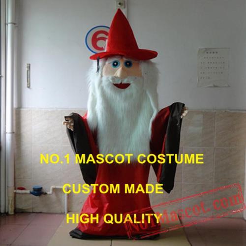 New Red Coat Wizard Mascot Costume