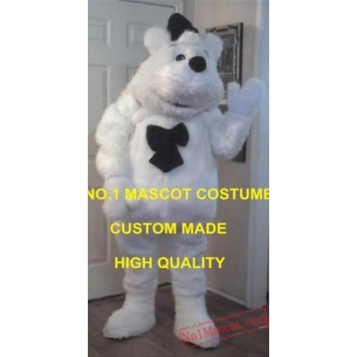 Long Hair Plush Polite Polar Bear Mascot Costume