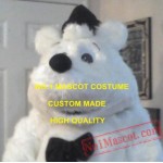 Long Hair Plush Polite Polar Bear Mascot Costume