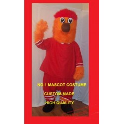 Long Hair Orange Plush Monster Mascot Costume