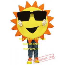 Cool Sunny Summer Sun With Sunglasses Mascot Costume