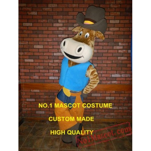 New Dairy Cow Cowboy Mascot Costume