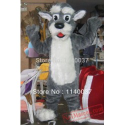 Grey Dog Mascot Costume