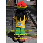 Long Black Hair Man Mascot Costume