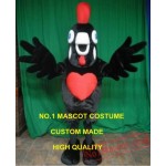 New Black Rooster Chicken Mascot Costume