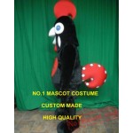 New Black Rooster Chicken Mascot Costume