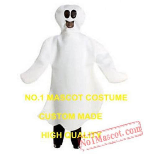 Funny Halloween White Ghost Mascot Costume