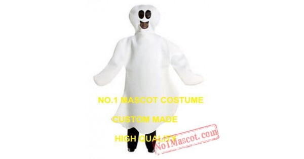 Funny Halloween White Ghost Mascot Costume