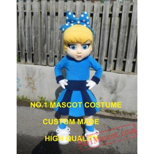 Blue Dress Cutie Cheer Leader Mascot Costume