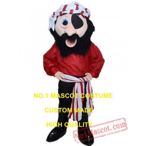 Red Pirate Mascot Costume