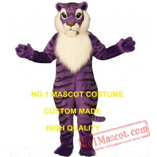 Professional Custom Anime Cosply Costumes Purple Tiger Mascot Costume