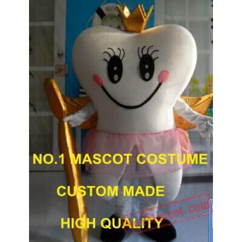 Golden Queen Teeth Tooth Mascot Costume