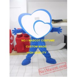 Valentine's Day Blue Heart Mascot Costume