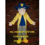 Long Yellow Wind Coat Cavalier Mascot Costume