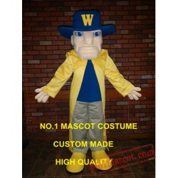 Long Yellow Wind Coat Cavalier Mascot Costume