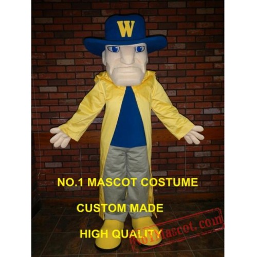 Long Yellow Wind Coat Cavalier Mascot Costume