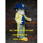 Long Yellow Wind Coat Cavalier Mascot Costume