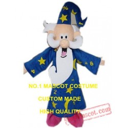 Classical Blue Coat Wizard Magician Mascot Costume