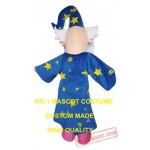 Classical Blue Coat Wizard Magician Mascot Costume