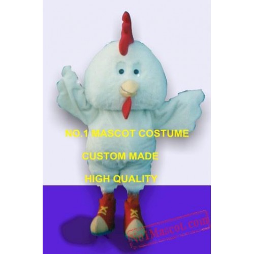 Cute White/Yellow Big Little Chicken Mascot Costume