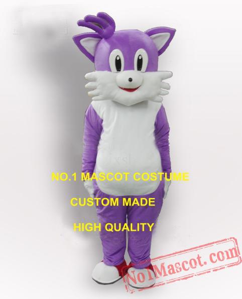 Anime Cosply Costumes Purple Cat Mascot Costume