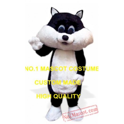 Cute Anime Cosply Costumes Black & White Kitten Cat Mascot Costume