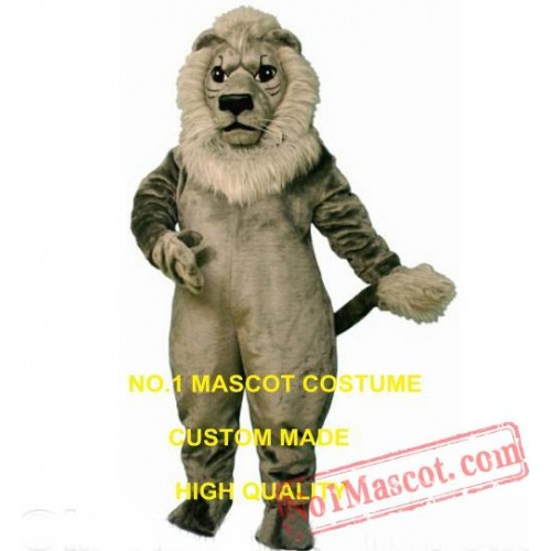 Old Grey Lion Mascot Costume