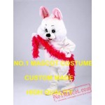 Cute White Rabbit Bunny Mascot Costume