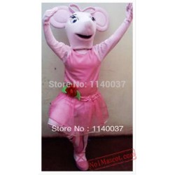Pink Mouse Mascot Costume