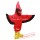 Long Hair Plush Material Red Parrot Cardinal Mascot Costume
