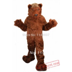 Long Hair Plush Grizzly Bear Mascot Costume