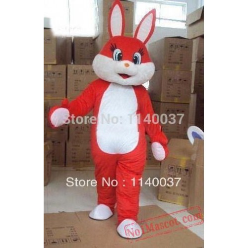 Easter Red Bunny Rabbit Mascot Costume