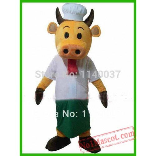 Cow Cook Mascot Costume