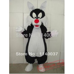 Red Nose Big Black Wolf Mascot Costume