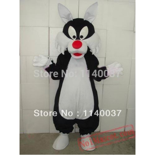 Red Nose Big Black Wolf Mascot Costume