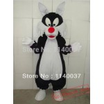 Red Nose Big Black Wolf Mascot Costume