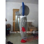 Red And Blue Ear Grey Elephant Mascot Costume