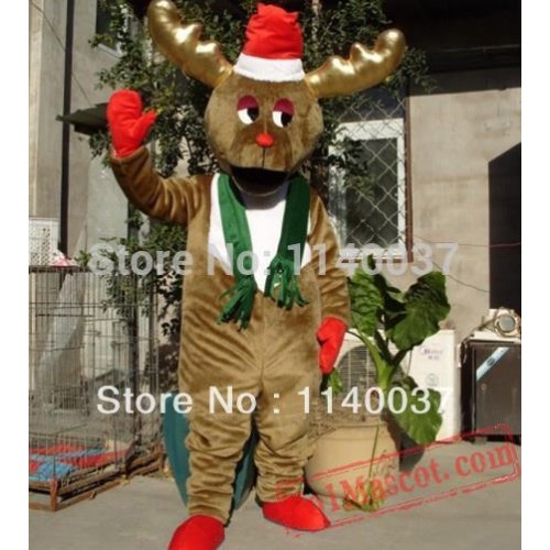 Christmas Moose Reindeer Mascot