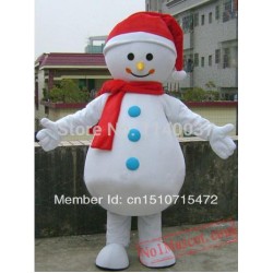 Wholesale Christmas Xmas White Snow Man Adult Size Mascot Costume
