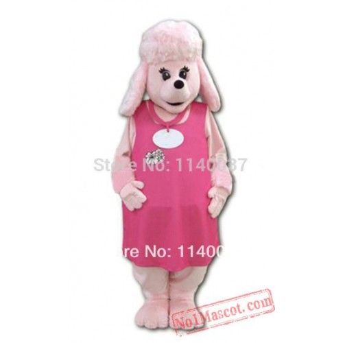Pink Pregnant Dog Mascot Costume
