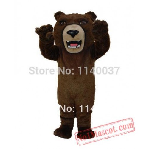 Fierce Brown Grizzly Mascot Costume