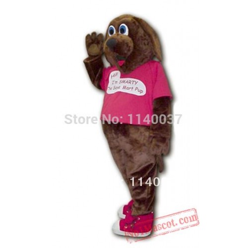 Dark Brown Smarty Dog Mascot Costume