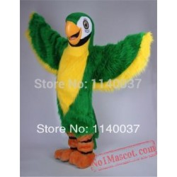 Long Hair Plush Material Green Parrot Mascot